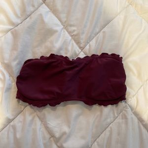 Maroon Bandeau Bathing Suit Top